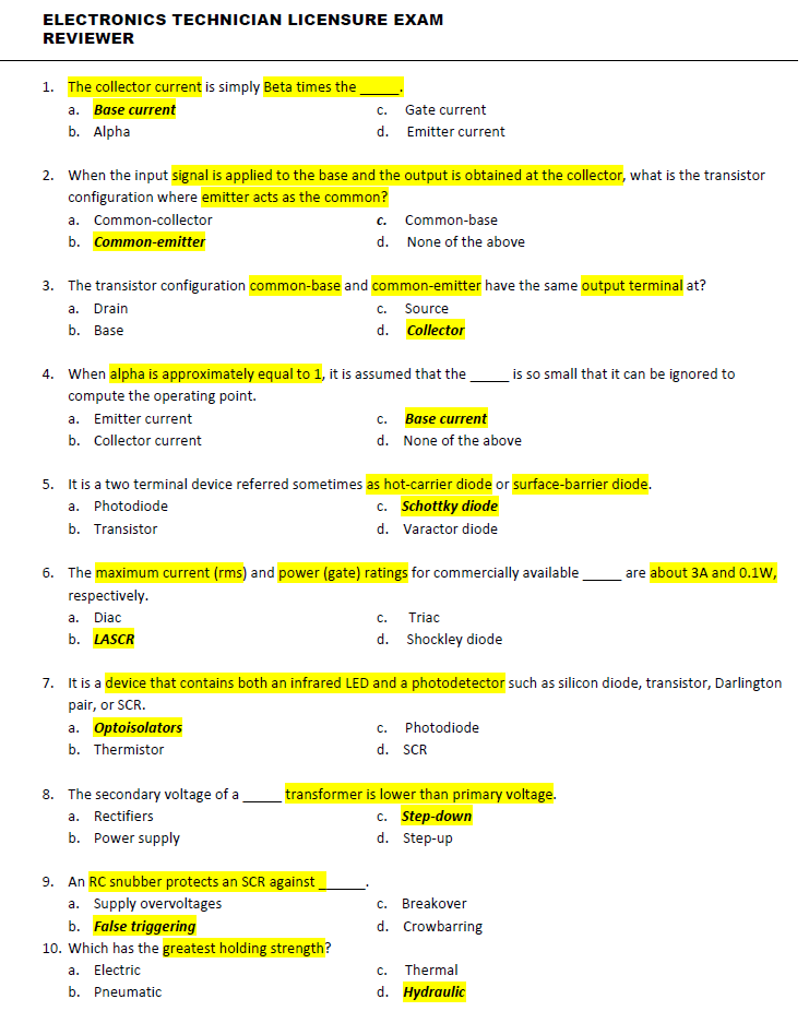 Electronics Technician Licensure Exam Reviewer