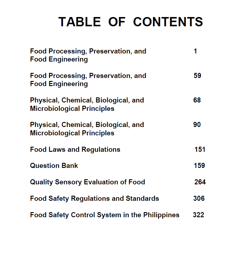 Food Technologist Licensure Examination Reviewer