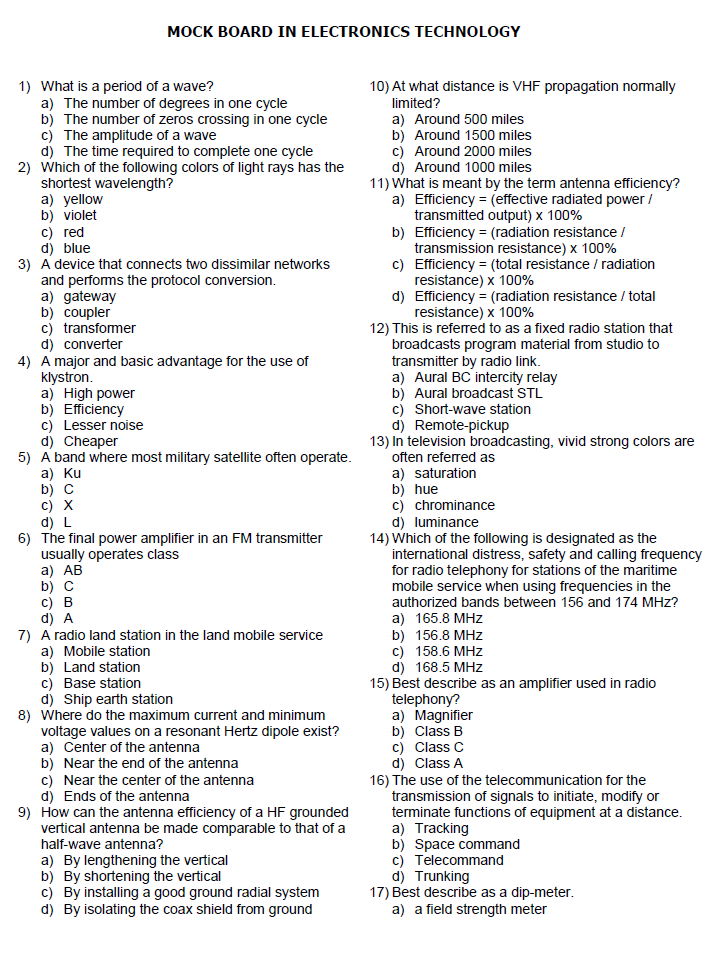 Electronics Technician Licensure Exam Reviewer