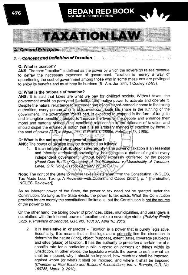 Bedan Redbook 2025 Taxation Law