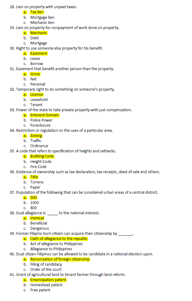 Real Estate Broker Licensure Exam Reviewer
