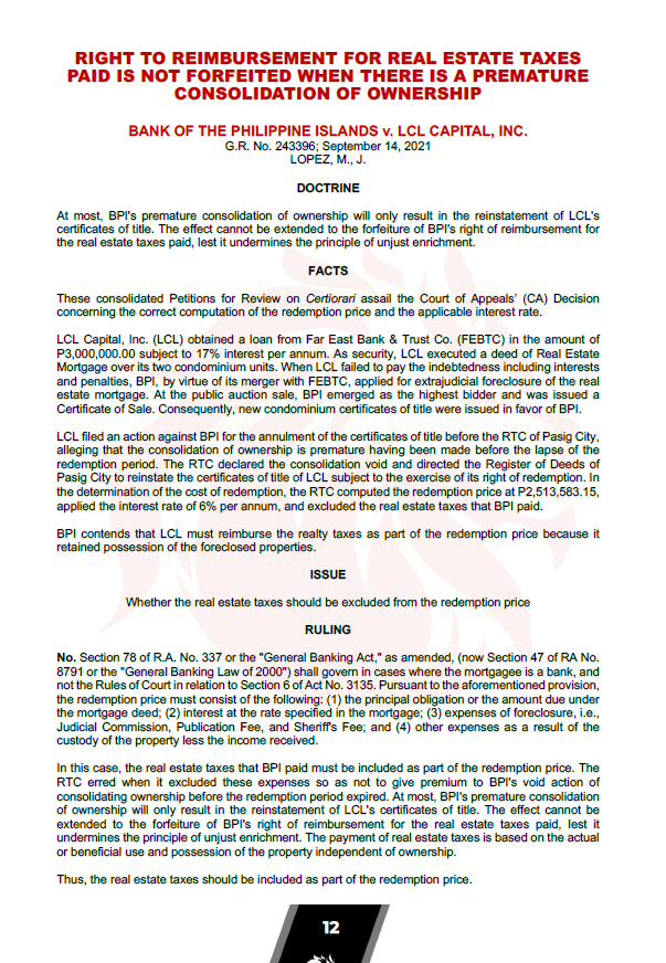 San Beda Case Digest 2024-25 Bar Exam Reviewer