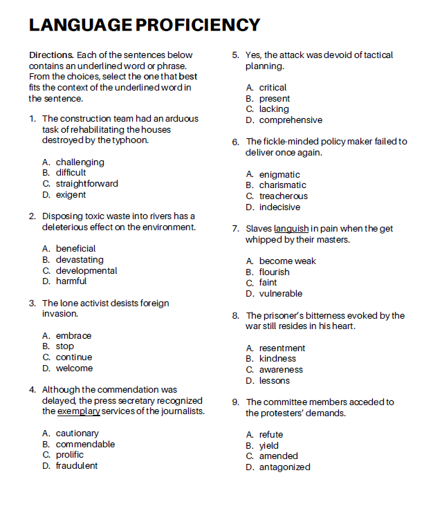 College Entrance Test Reviewer 2025