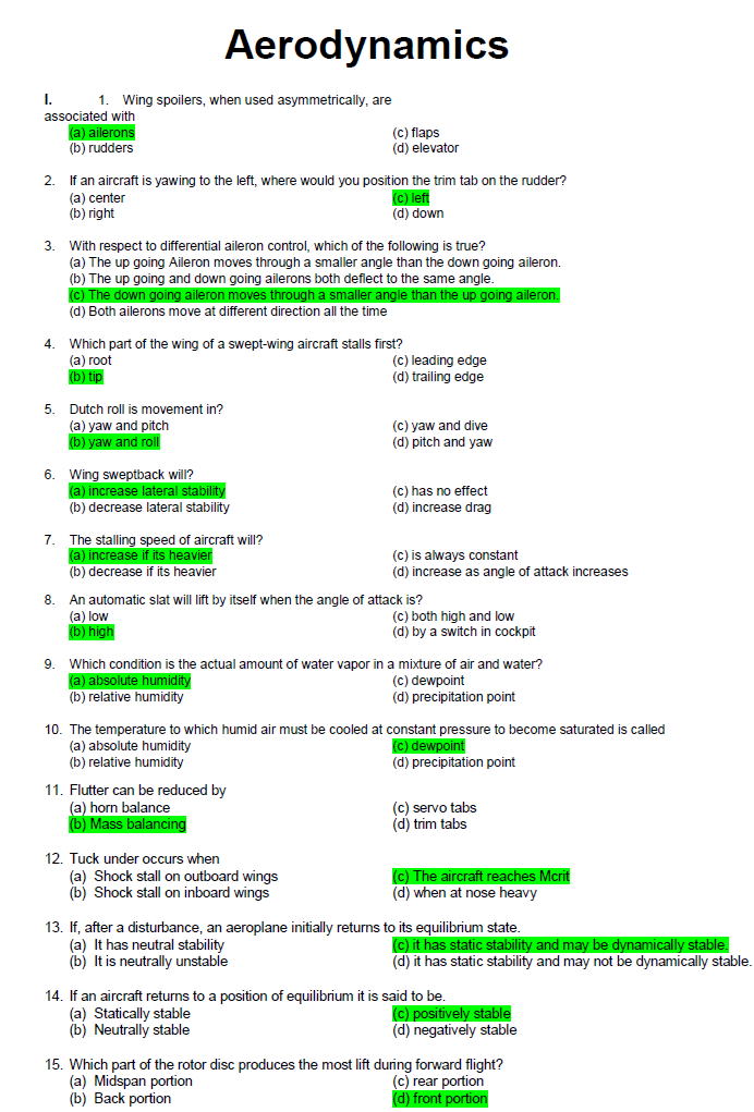 Aeronautical Engineering Licensure Exam Reviewer