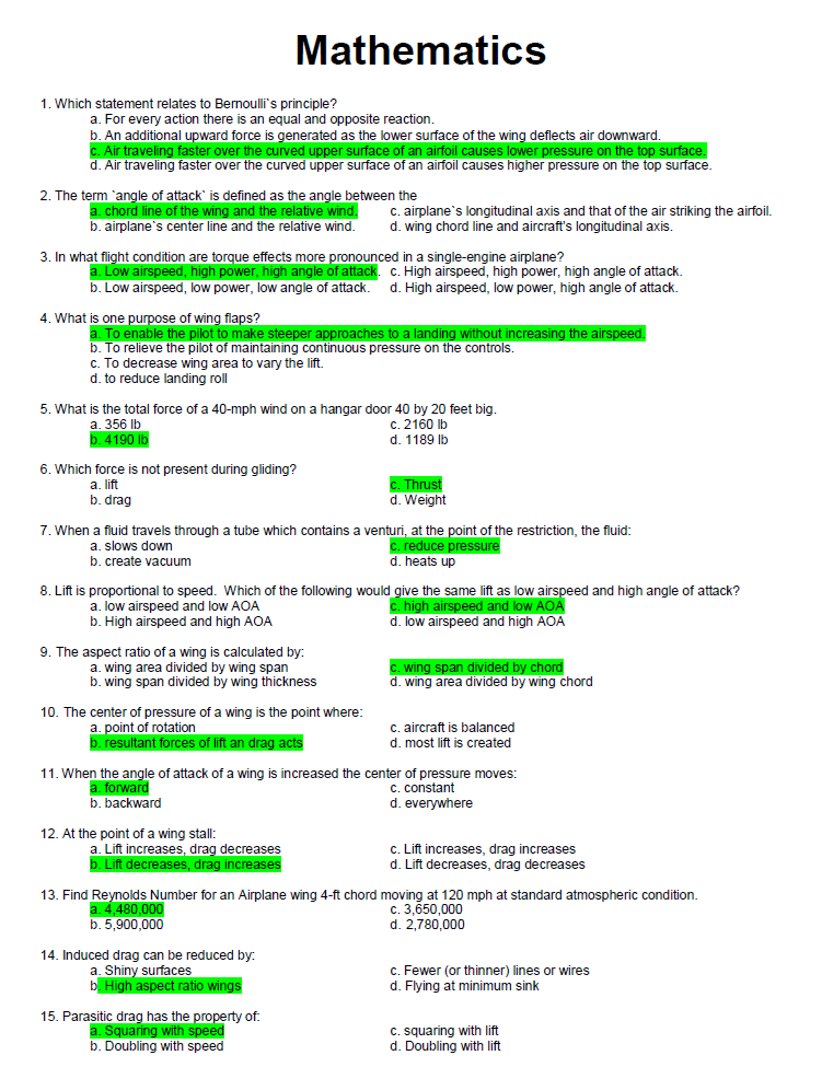 Aeronautical Engineering Licensure Exam Reviewer