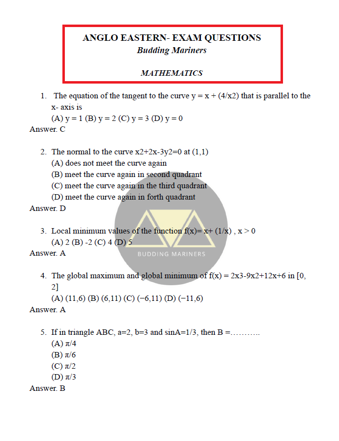 The Anglo-Eastern Maritime Exam Reviewer