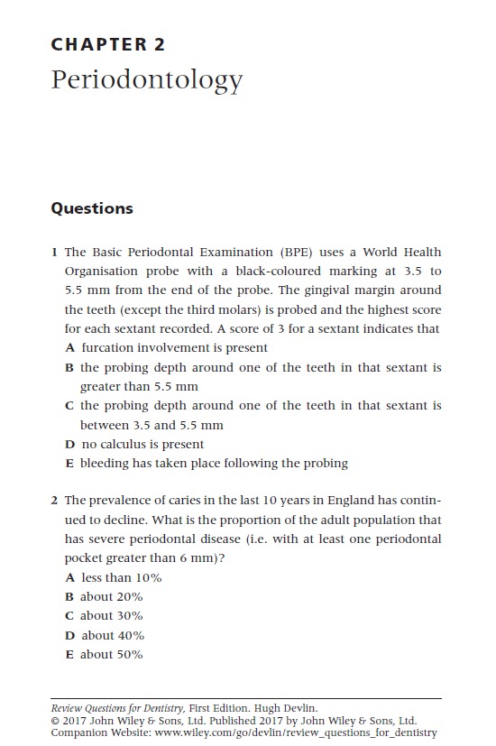 Review Questions in Dentistry