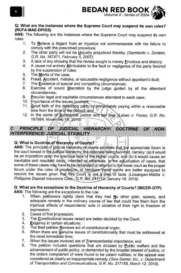 San Beda Red Book 2024 Bar Reviewer in REMEDIAL LAW