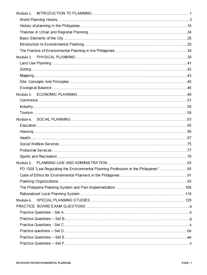 Environmental Planner Licensure Exam Reviewer