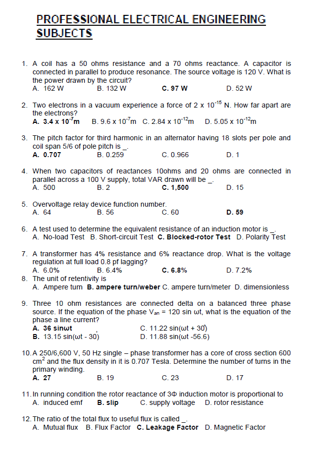 Electrical Engineering Licensure Exam Complete Reviewer (All Board Subject Areas)