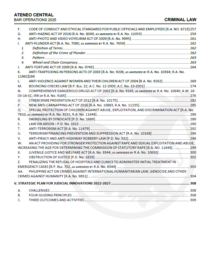 Ateneo Bluenotes Bar Reviewer 2025 - Criminal Law